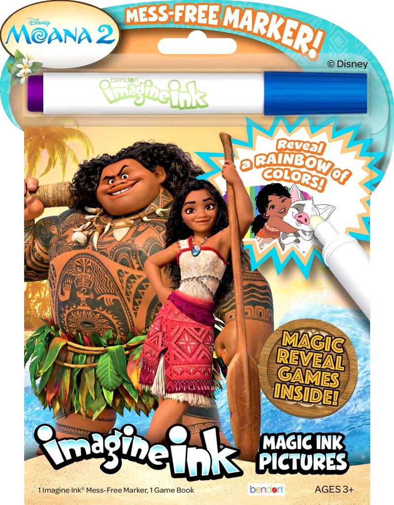 Bendon Disney Moana 2 Coloring and Activity Book Set - Bundle with Imagine Ink Coloring Book, Stickers, Play Pack and More - Image 3